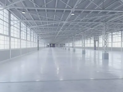Industrial Warehouse Interior 15 Low-poly 3D model