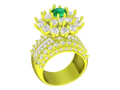 Luxury Multi Layer Halo Cluster Ring for Women 4407 3D print model