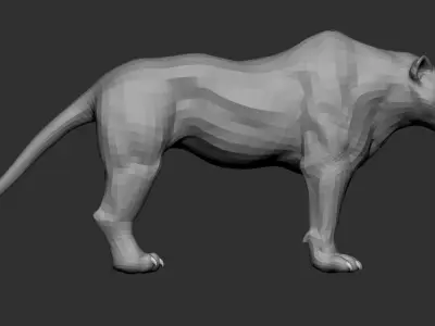 Cave Lion - Panthera spelaea Low-poly 3D model