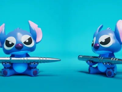 Stitch  The Angry Pen Holder  3D print model