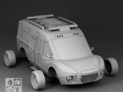 Futuristic Ambulance 3D print model