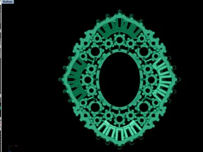 Luxury earrings brackets spirals 3D print model