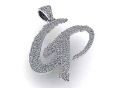 G Letter Pave Pendant 2712 3D print model