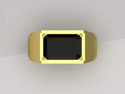 gemstone man gold ring mr0169 3D print model