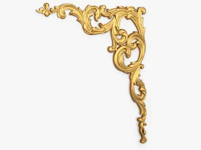 Classic decor ornament corner 106  3D model