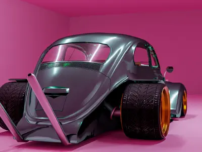 VW Beetles Bosozoku Style 3D model