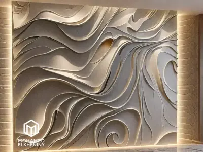 decor set wall panel wall relief mural CNC 50 3D model