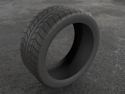 Car Tire Wheel Sport Gameready Low-poly 3D model