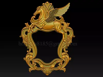 Pegasus Mirror Frame 3D print model