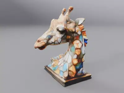 giraffe bust 3D model