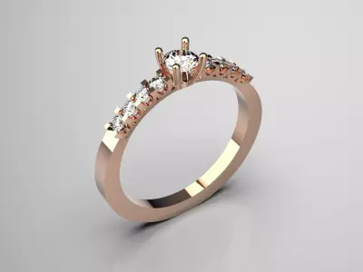 Sparkling Ivy Solitaire stl 3d Ring model sr0029 3D print model