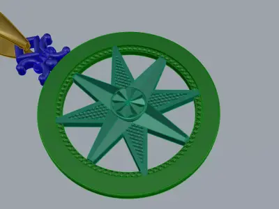 Compass Pendant Jewelry Brand Gold 3D print model
