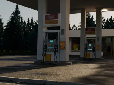Gas station 3D model