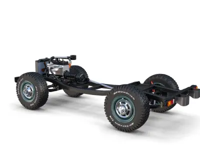 Toyota Land Cruiser FJ 40 with Chassis 3D model