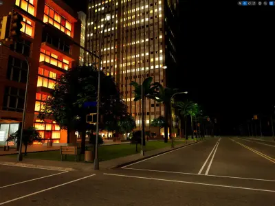 City Downtown Skyscraper Street - Night - Unreal - Lot 05 Low-poly 3D model