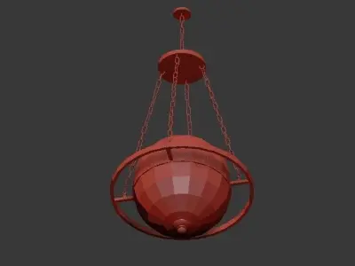 Saturn globe hanging from chain 3D model