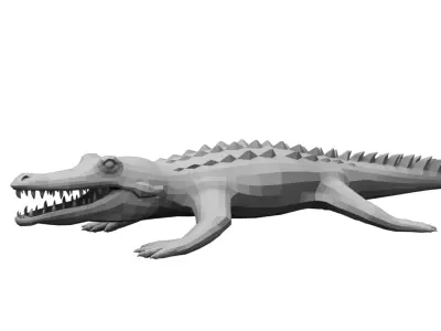 crocodile 3d low poly 3d model alligator 3D model
