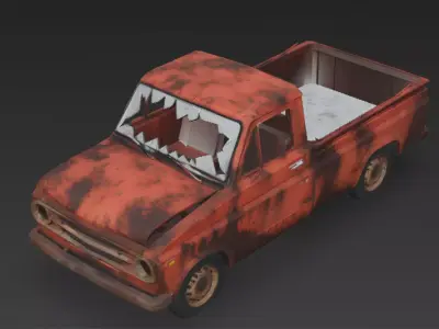 Abandoned Rusty Truck 3D Model PBR Low-poly 3D model