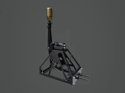 Short Shifter 01 - Variation A - Gold Low-poly 3D model
