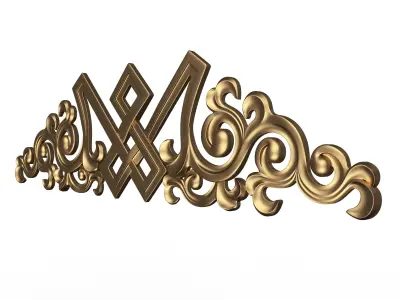 Carved Plaster Molding Decoration 040 Low-poly 3D model