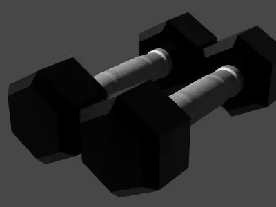 Hex Dumbbell  Free 3D model