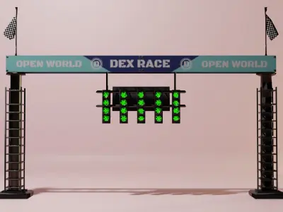 Low Poly Stylized Traffic Light Barrier -- Game Ready Low-poly 3D model