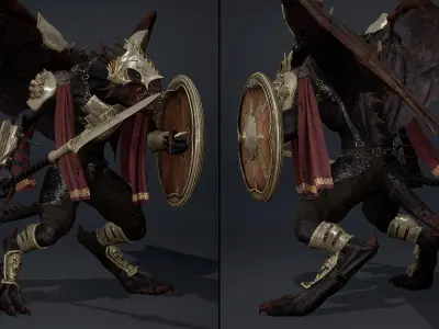 Mist Spearman ArmWing Low-poly 3D model