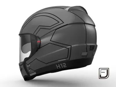 Grey Modular Helmet H12 3D model