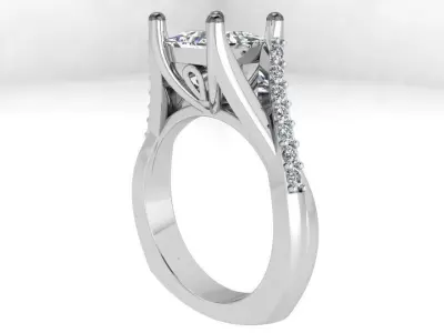 Princess Split  Shank Ring 3625 3D print model