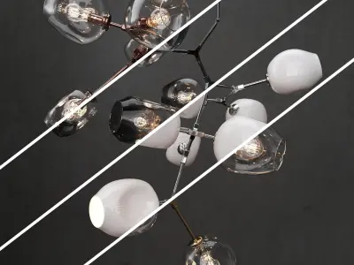 Collection Branching bubble 12 lamps 3D model