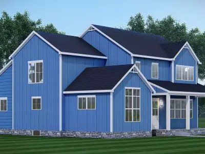 Traditional American Home Architectural Visualization 3D model
