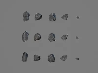 Small low poly rocks Free low-poly 3D model