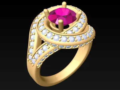 Diamond Ring - Womens Rings - G2N128 3D print model