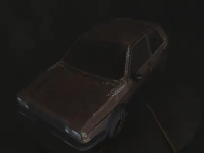 Rusted VW MK1 concept car for games and scenes Low-poly 3D model