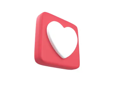 Twitter Heart Decoration v1 001 Low-poly 3D model