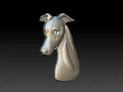 Whippet Racing Dog Relief 3D print model