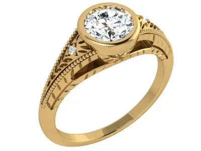 Round Bezel Engraving Ring 4310 3D print model