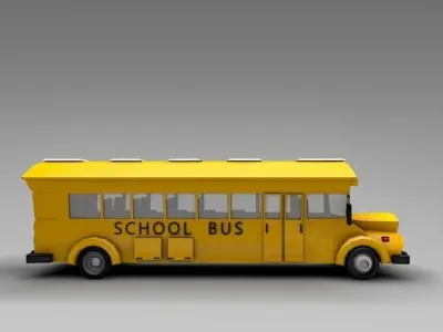 Low Poly School Bus Low-poly 3D model