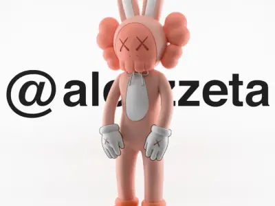 Kaws Accomplice Rabbit Bunny Textured Low-poly 3D model