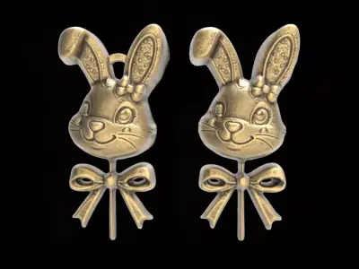 Easter bunny head candy decor  3D print model