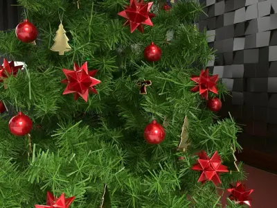 Beautiful Decorated Christmas Tree 3D model