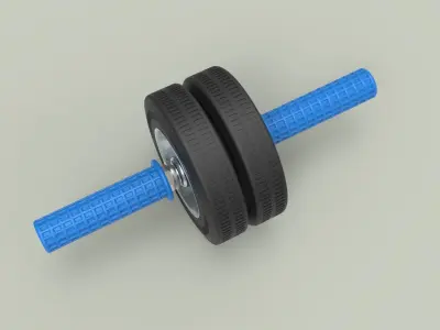 Twin-wheeled gymnastic roller 3D model