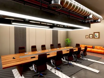 Office Conference Room Low-poly 3D model
