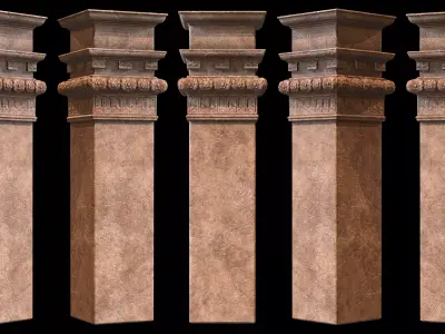 Column - Game Ready stone Low-poly 3D model