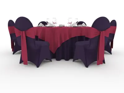 Banquet Table and Chair 70 3D model