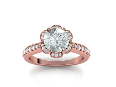 Paradise Design Spring ring with 7mm round stone N10320 3D print model