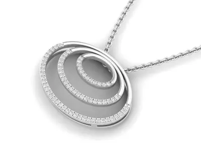 AV 433 Diamond Ladies Circle Pendant 3D print model