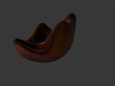 Modern Soft Leather Lounge Chair 3D model