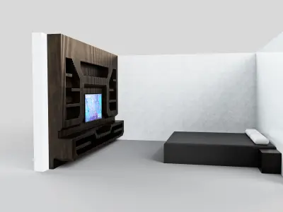 3D Wall Furniture CNC Design Modern TV Panel Storage 3D print model