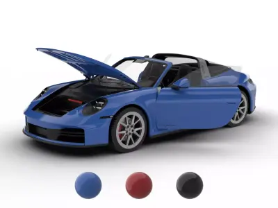 Porsche 911 Carrera Targa 4S 2025 HQ 3d model 3D model